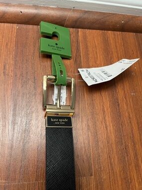 kate spade Black Leather Women’s Belt with Gold Buckle large